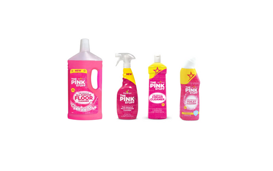 Stardrops The Pink Stuff Bundle - płyn do mycia podłóg, uniwersalny płyn do mycia, płyn do czyszczenia kremów i płyn do czyszczenia toalet